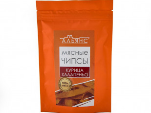 Кролик вяленый (строганина): Мясо (АЛЬЯНС) вяленое курица с халапеньо (50 гр)