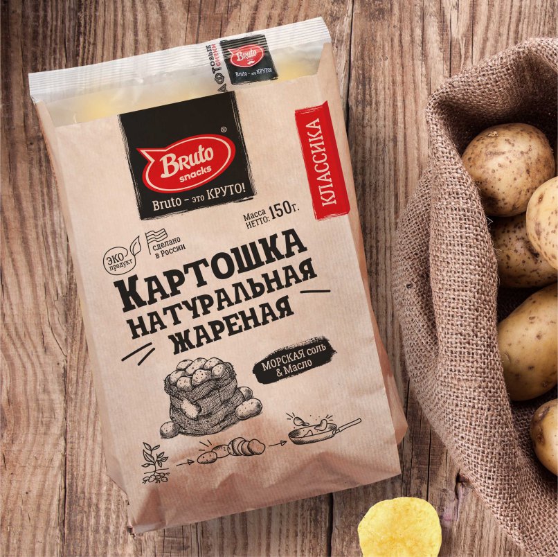 Картофель «Бруто» с солью 130 гр. в Электрогорске